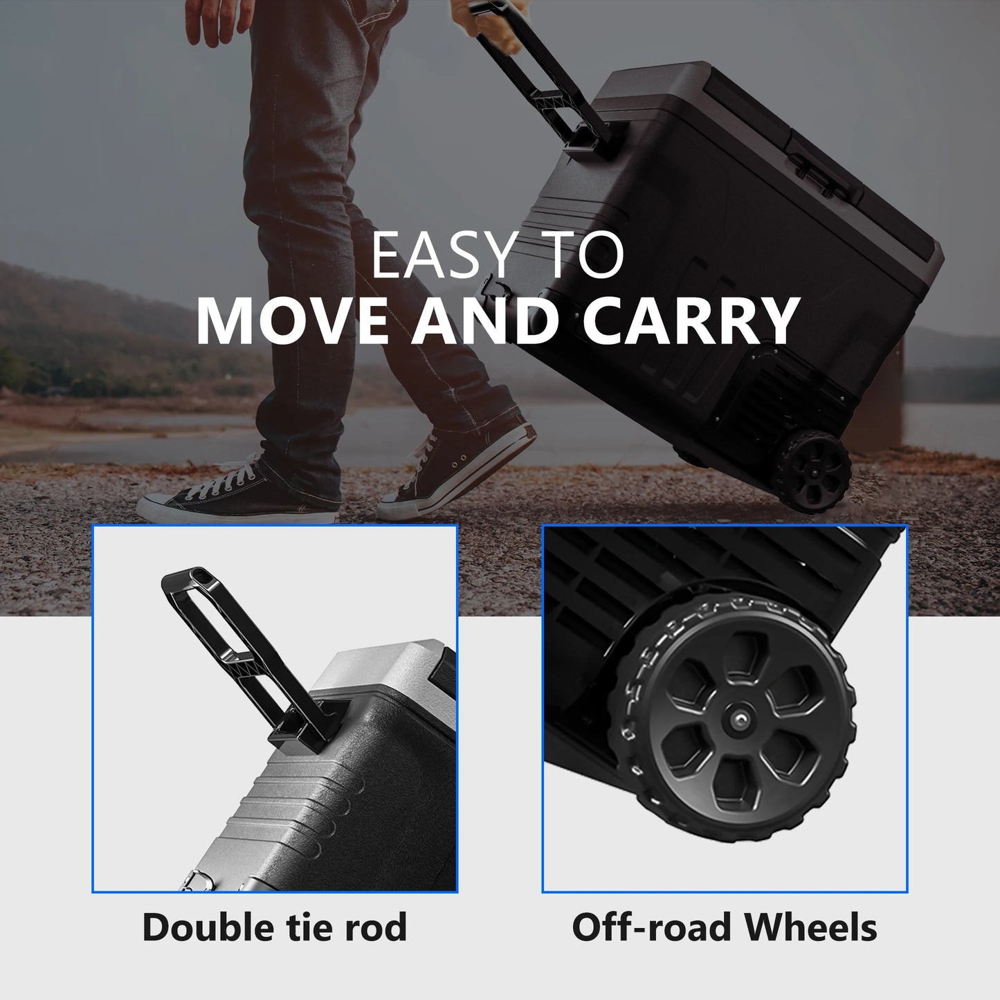 SIMZLIFE Portable Refrigerator With Wheels And Baskets