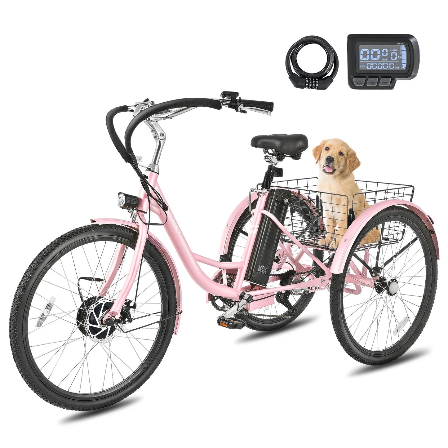 Electric Tricycle For Adults 7 Speed 350W Motor 36V Battery