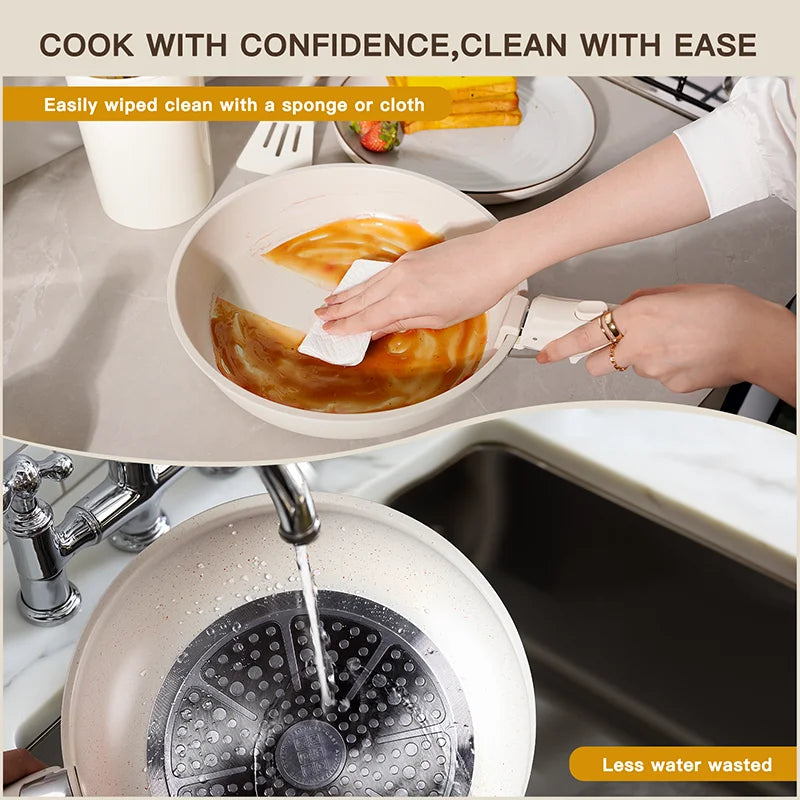Astercook Ceramic Non Stick Cookware Set Sensor Handles