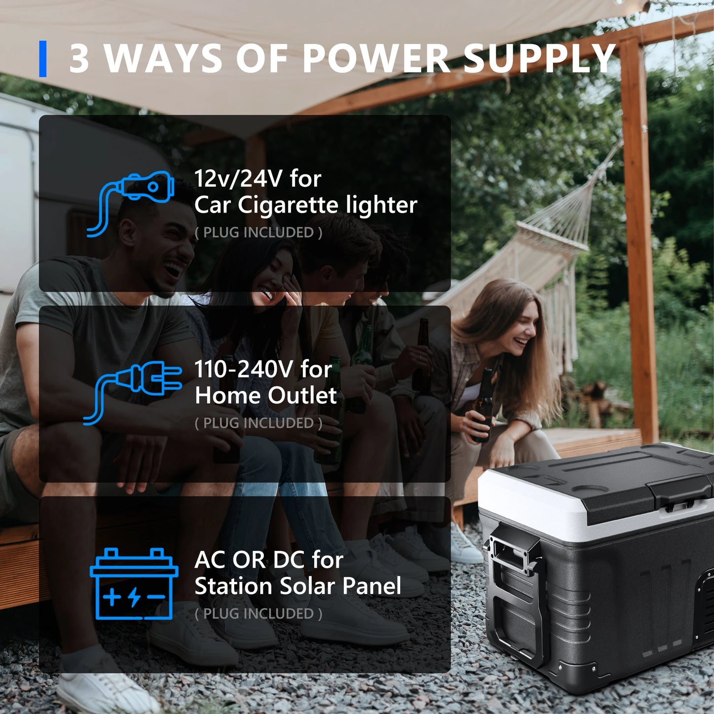 SIMZLIFE Portable Refrigerator Freezer Mini Fridge 12V 24V