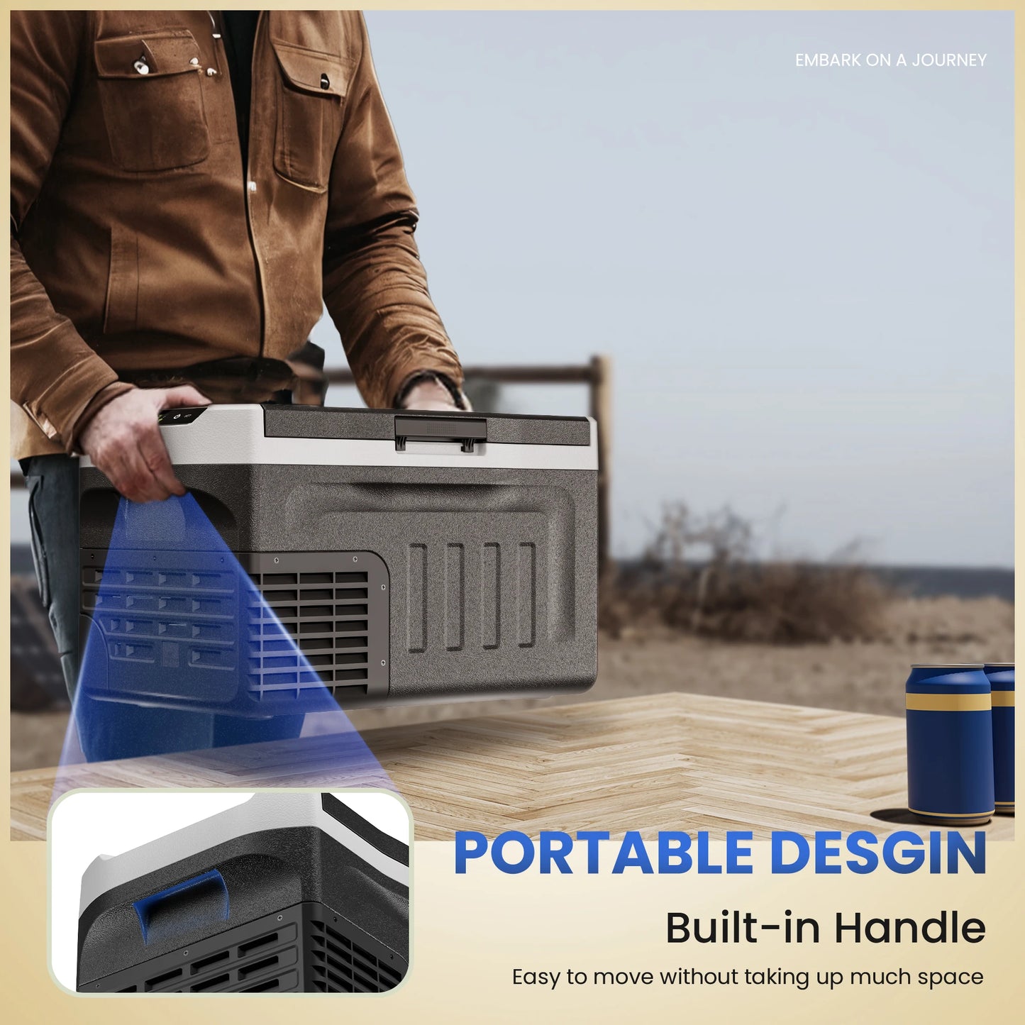 SIMZLIFE Portable Refrigerator Compressor Mini Fridge 12V
