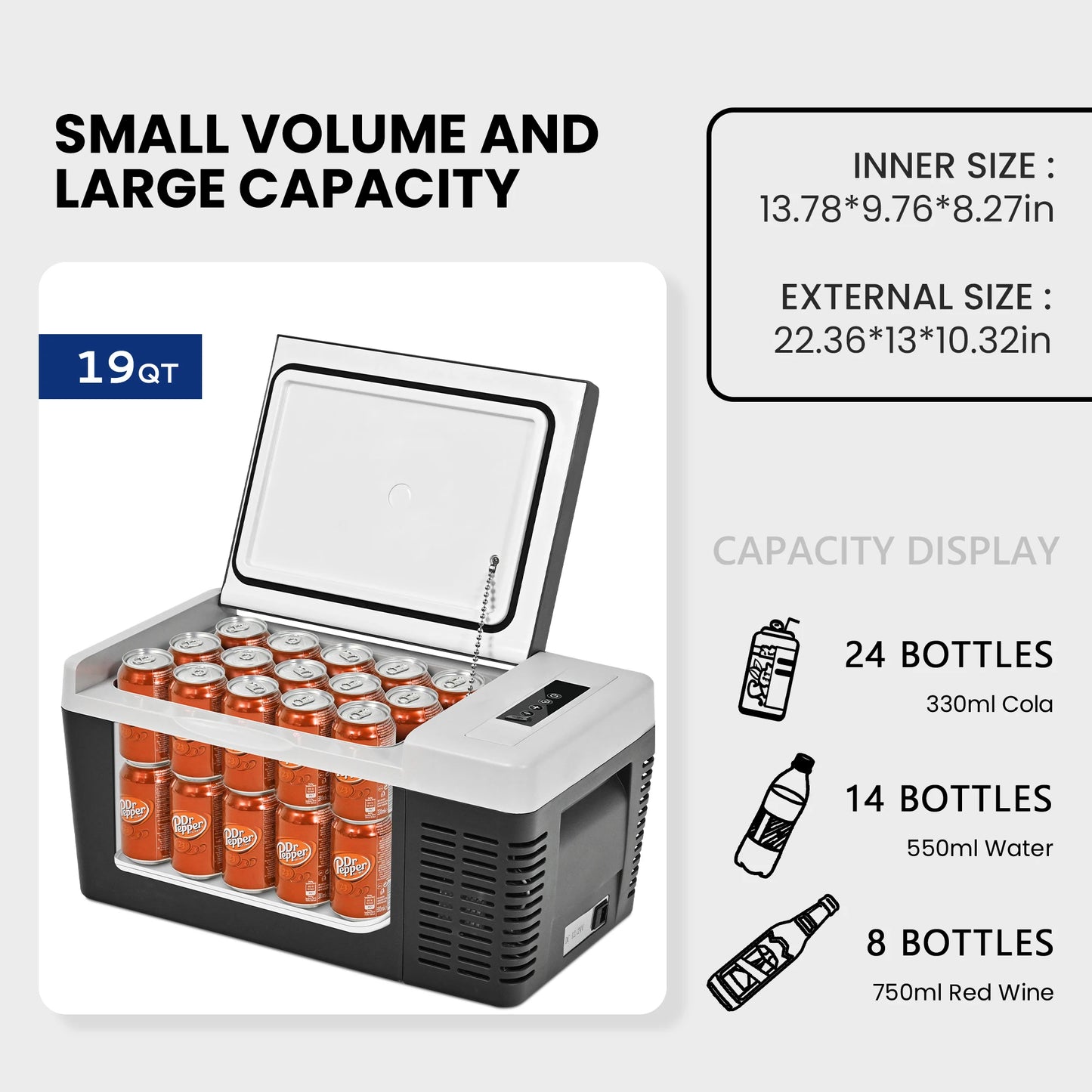 SIMZLIFE Portable Fridge 12V 24V DC AC Travel Companion