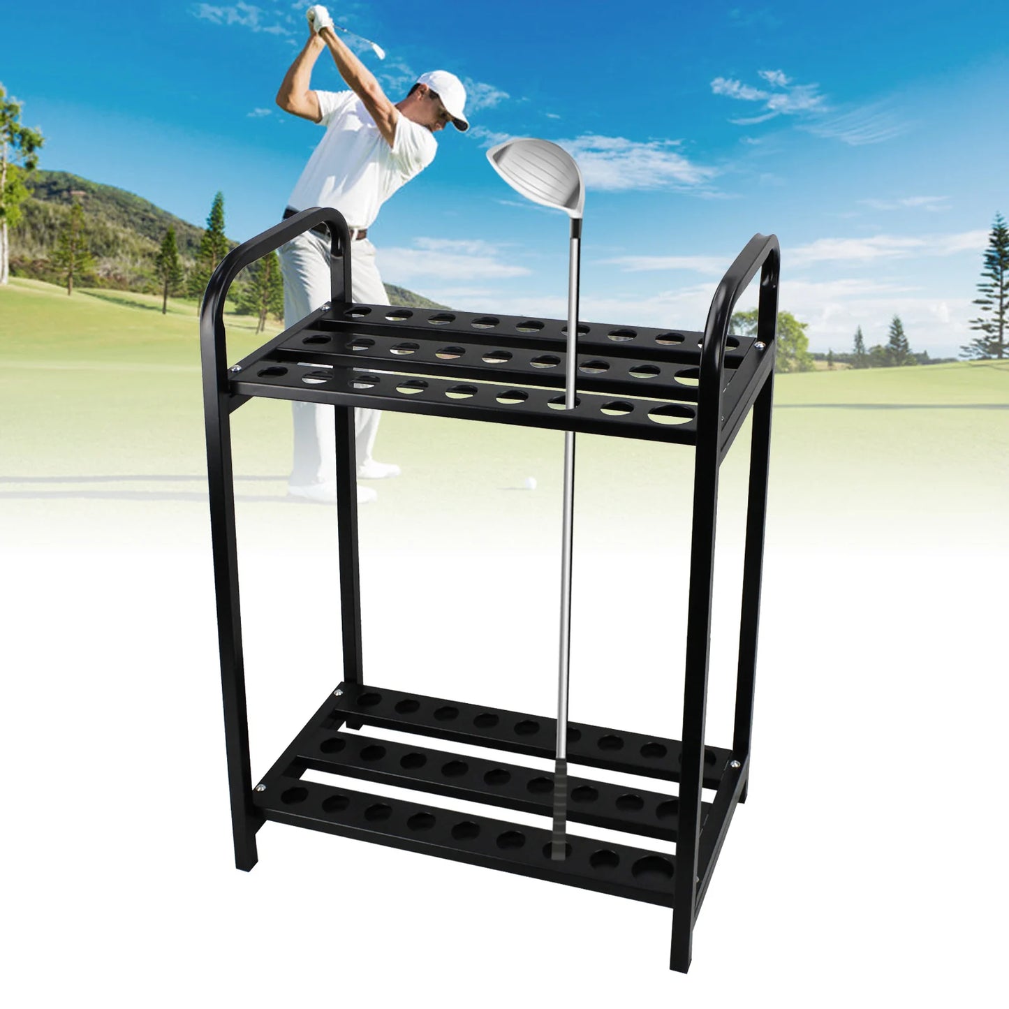 Hign Concerned Golf Club Organizer Display Rack 18 Hole