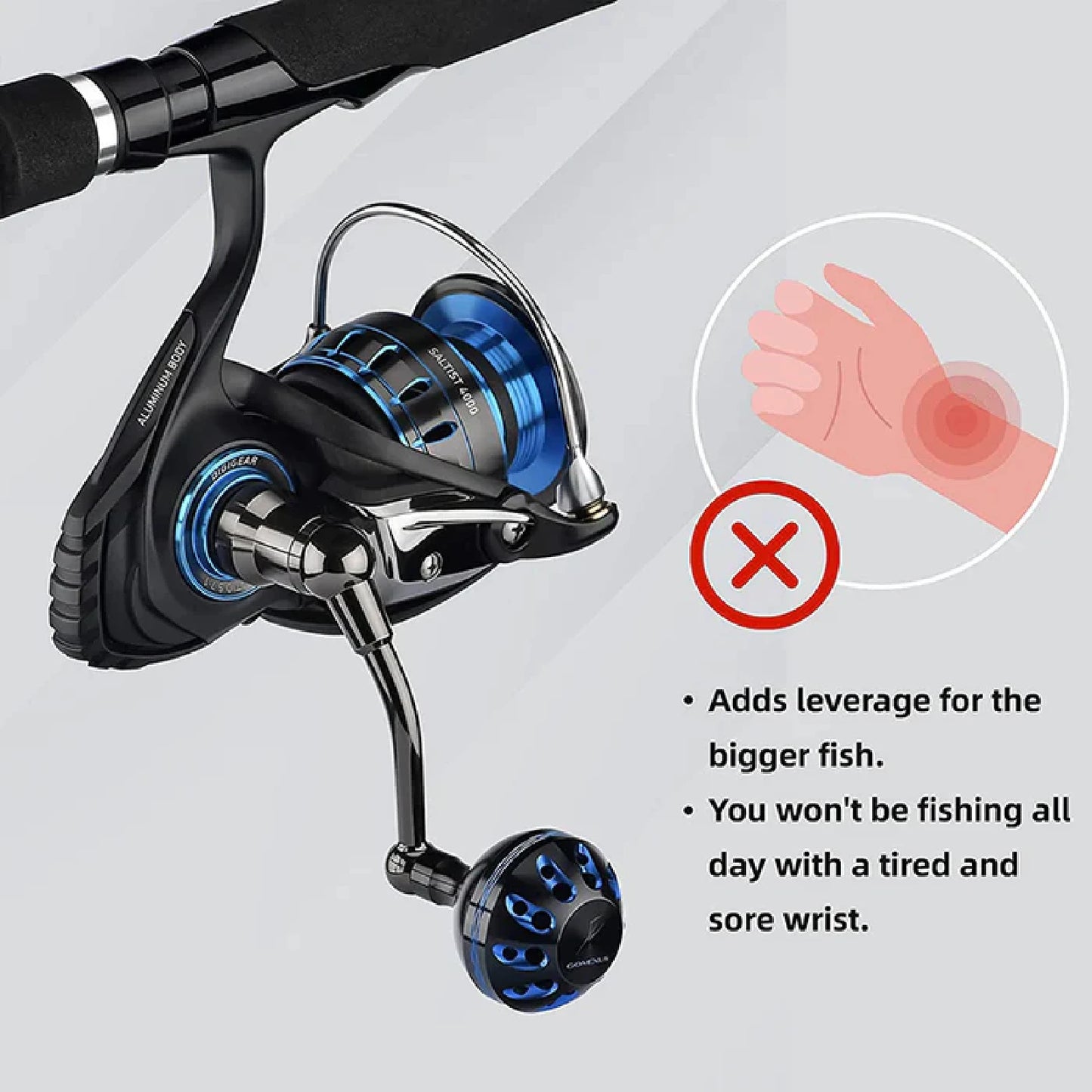 Gomexus Power Handle For Daiwa Saltist Spinning Reel