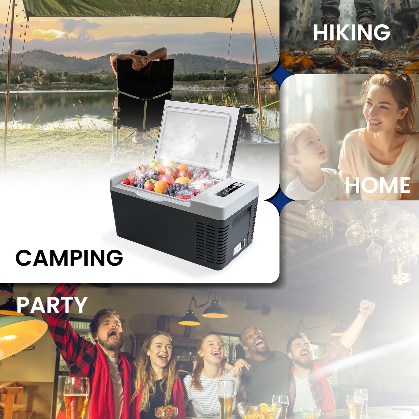 SIMZLIFE Portable Fridge 12V 24V DC AC Travel Companion