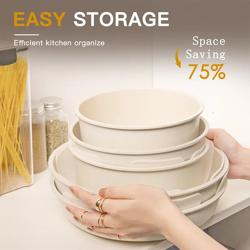 Astercook Ceramic Non Stick Cookware Set Sensor Handles