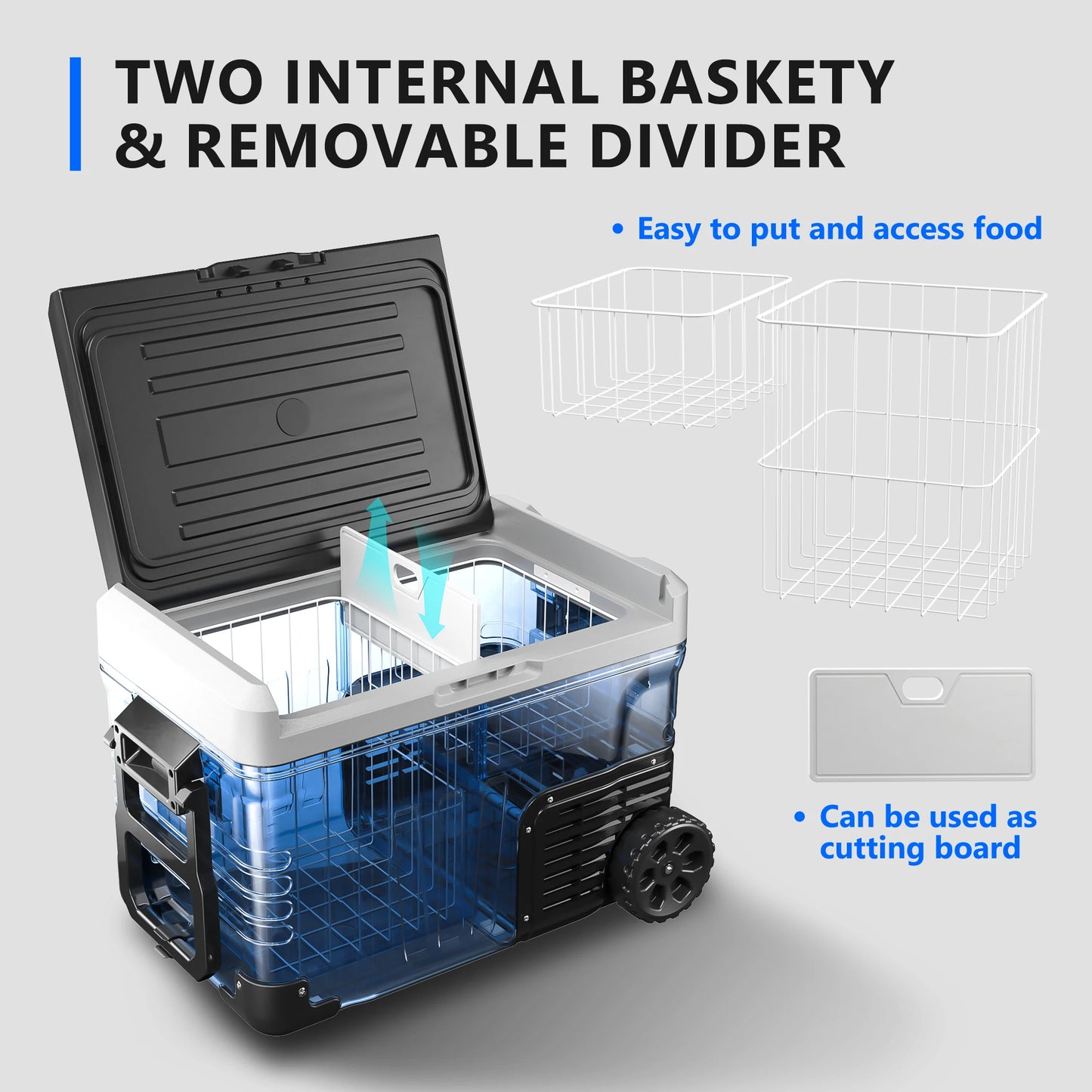 SIMZLIFE Portable Refrigerator Freezer Mini Fridge 12V 24V