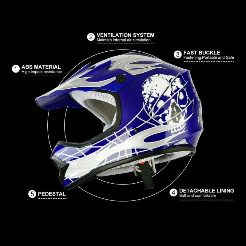 TCMT DOT Youth Dirt Bike Helmet Full Face Motocross