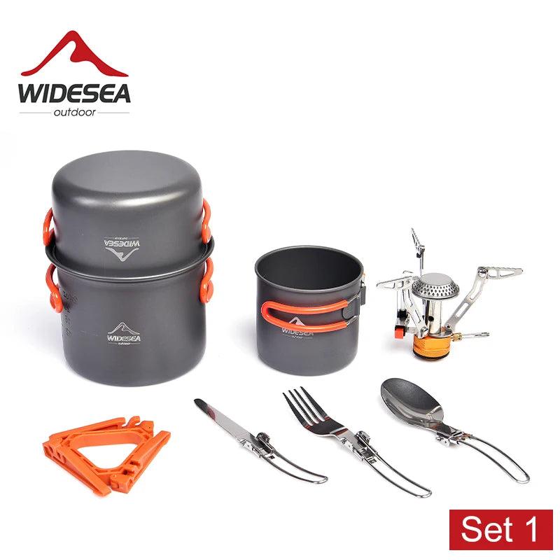 Widesea Camping Cookware Set Portable Foldable Pot Pan