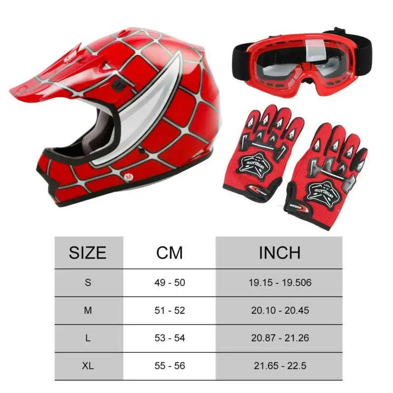TCMT Youth Unisex Full Face Kids Helmet for Cycling Motocross Off Road DOT Certified