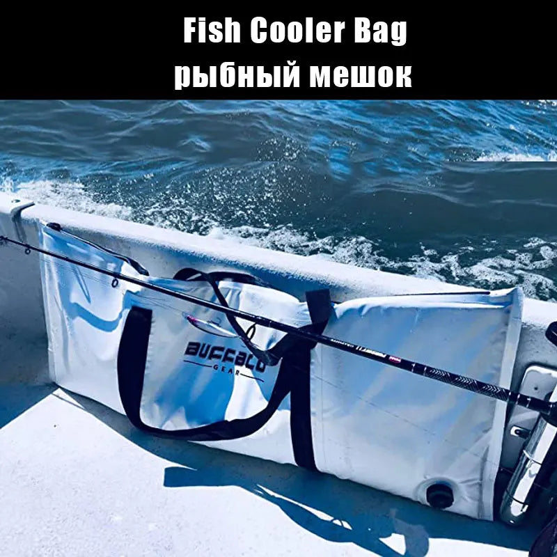 Insulated Fish Cooler Kill Bag With Drain Plug For Fishing