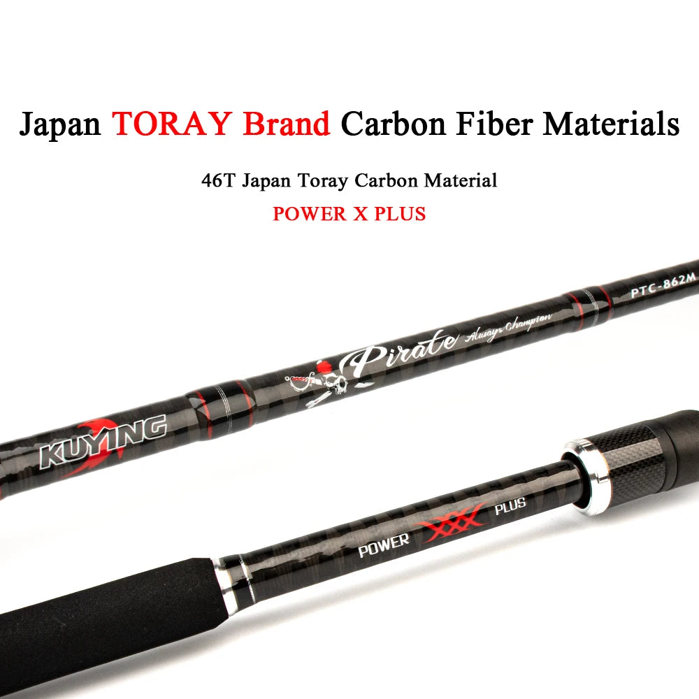 Kuying Carbon Casting Spinning Fishing Rod Medium Fast Action