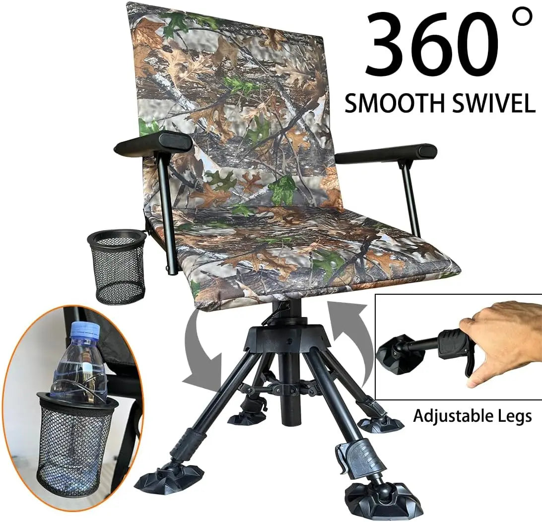 Hign Concerned Silent Swivel Portable Groundblind Chair