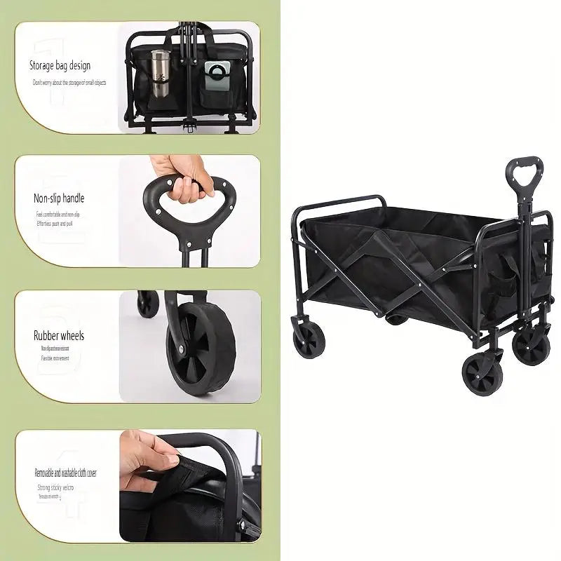 AUKYGGU Collapsible Folding Utility Beach Cart Wagon