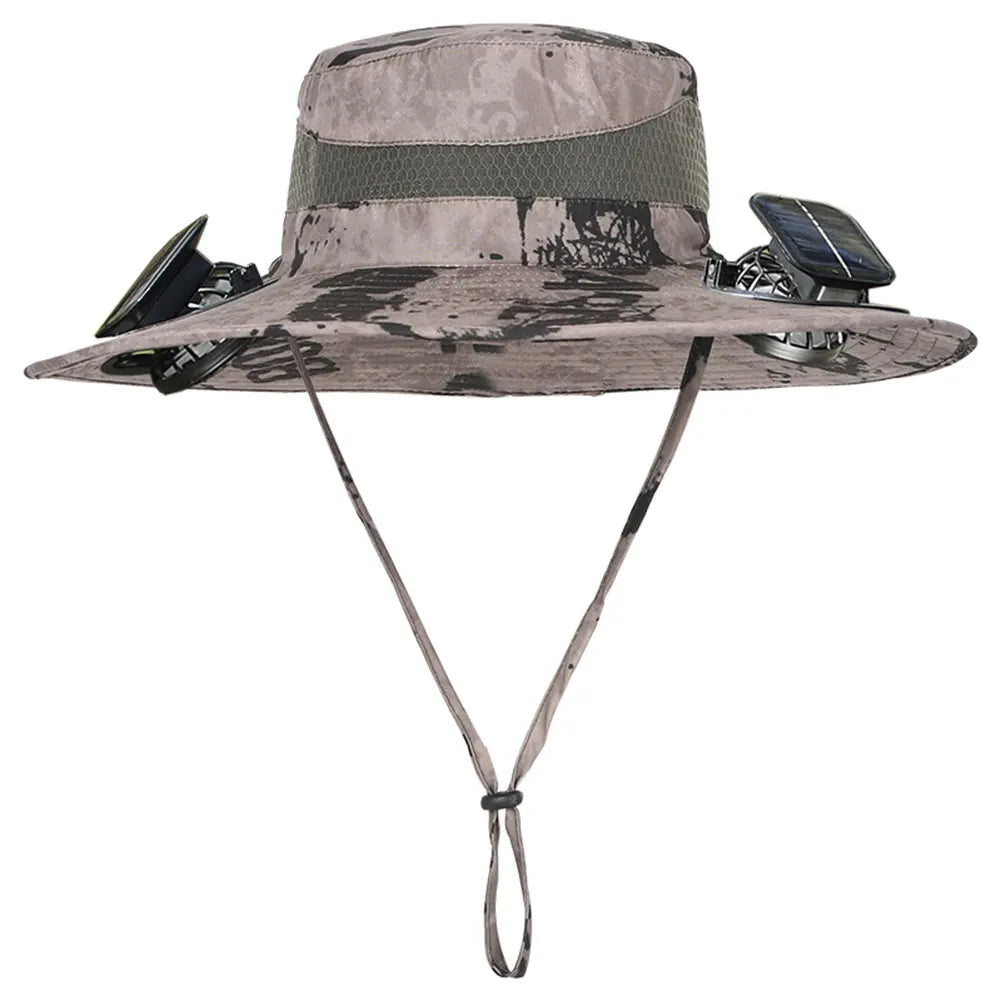 Guangdong Solar Fan Wide Brim Outdoor Fishing Sun Hat USB