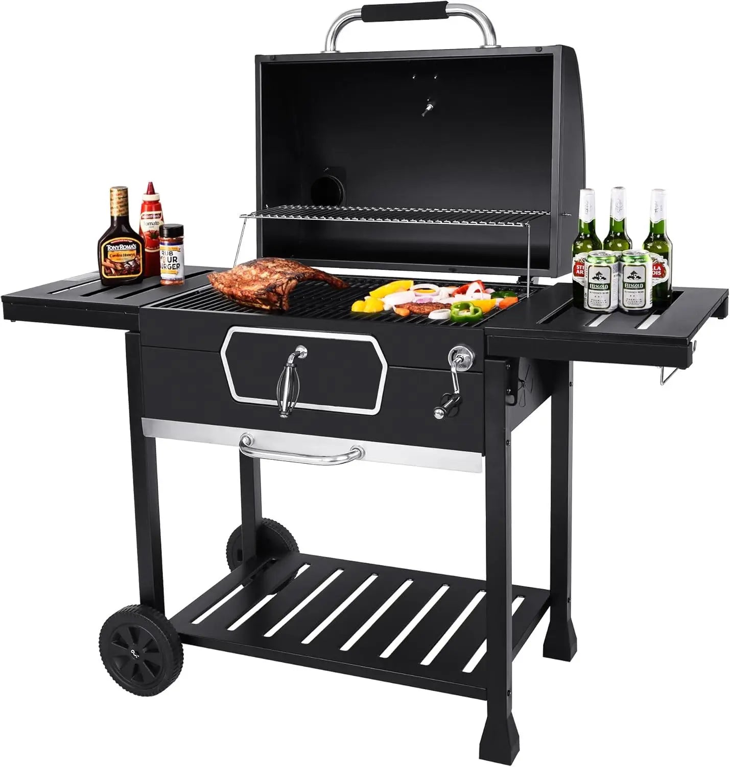 Charcoal Grill Deluxe BBQ Smoker For Picnic Camping Patio