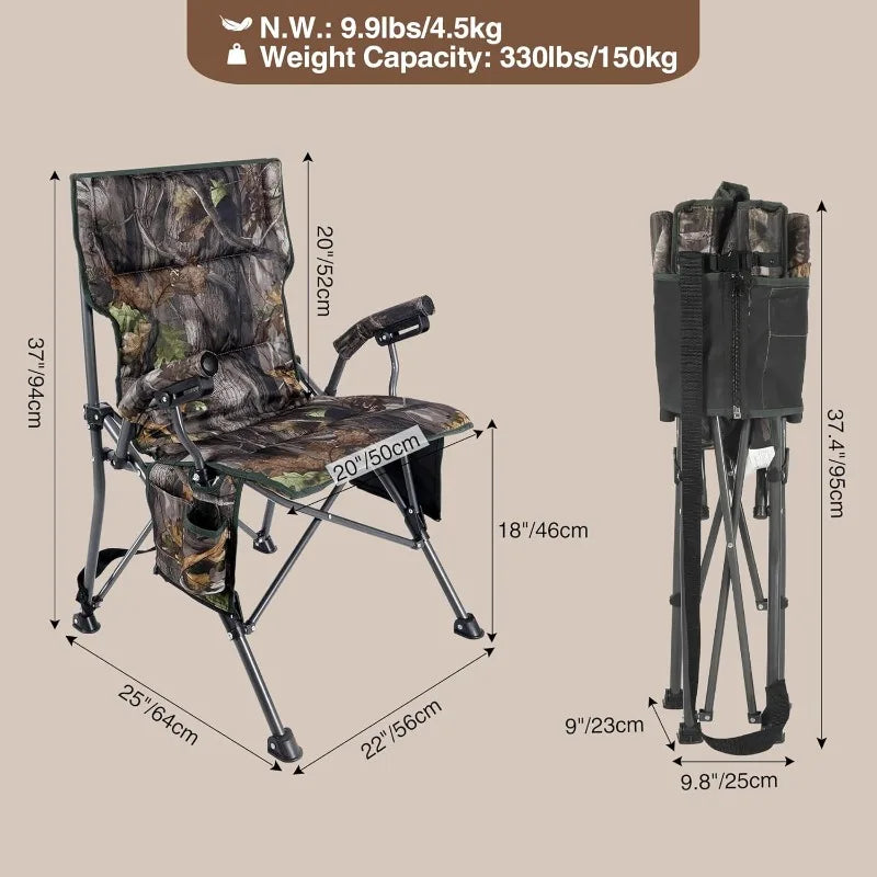 Hignconcerned 360 Degree Swivel Hunting Chair with Armrest