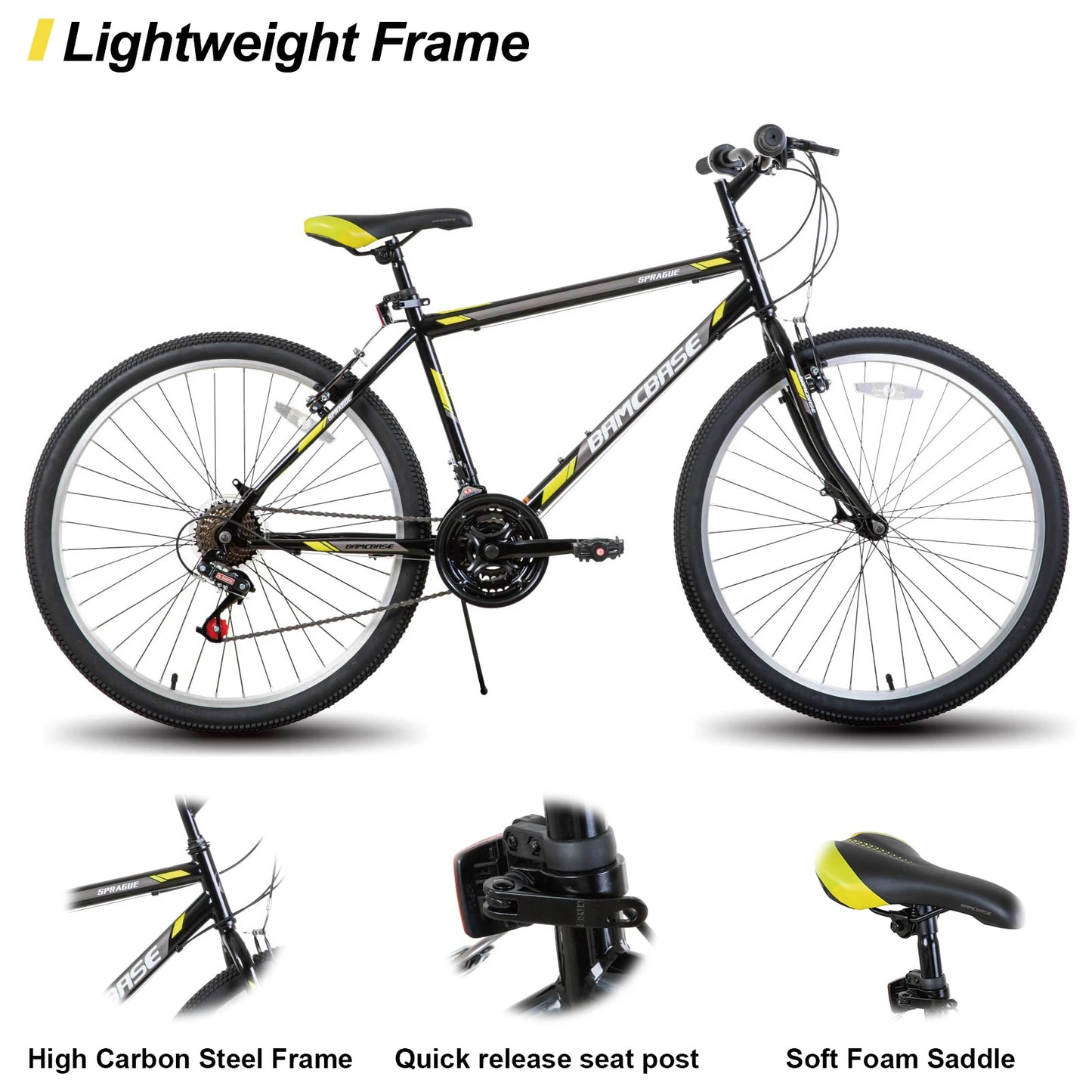 JOYSTAR Mountain Bike 21 Speed High Carbon Steel Frame