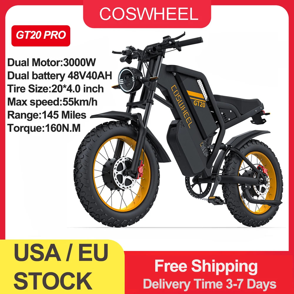 Coswheel Electric Off Road Fat Tire Mountain Ebike Pro