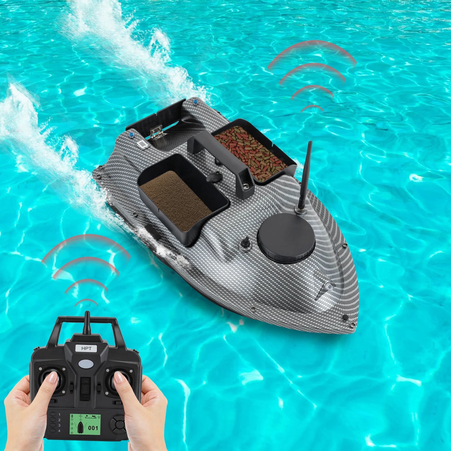 Rechargeable GPS Fishing Bait Boat With Two