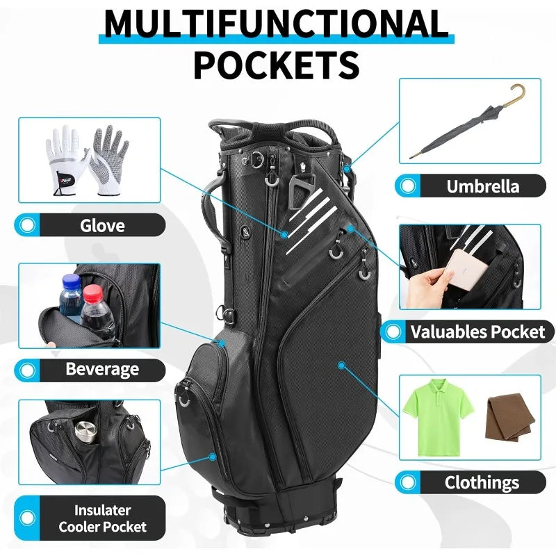 Pro Gear Sporting Goods Waterproof Golf Stand Bag 14 Way