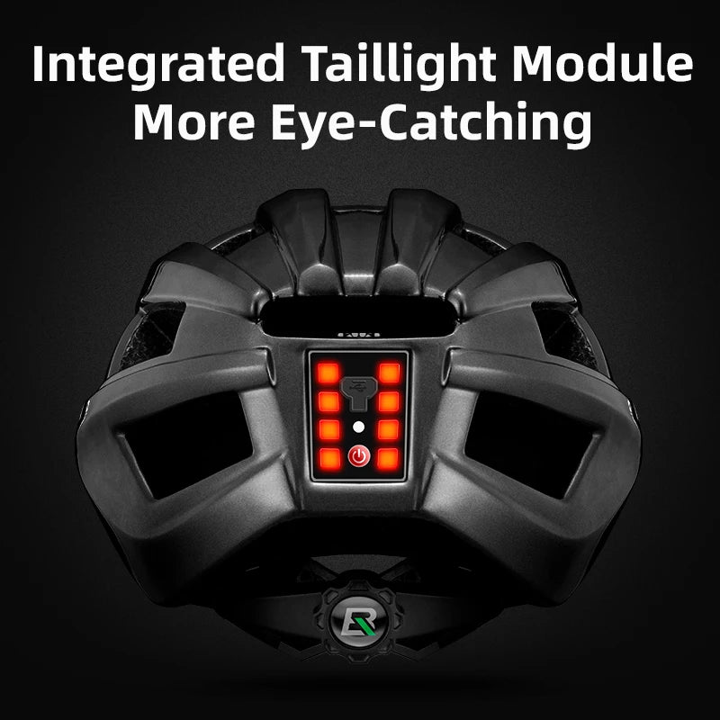 ROCKBROS USB Rear Light Cycling Helmet Integrated Safety