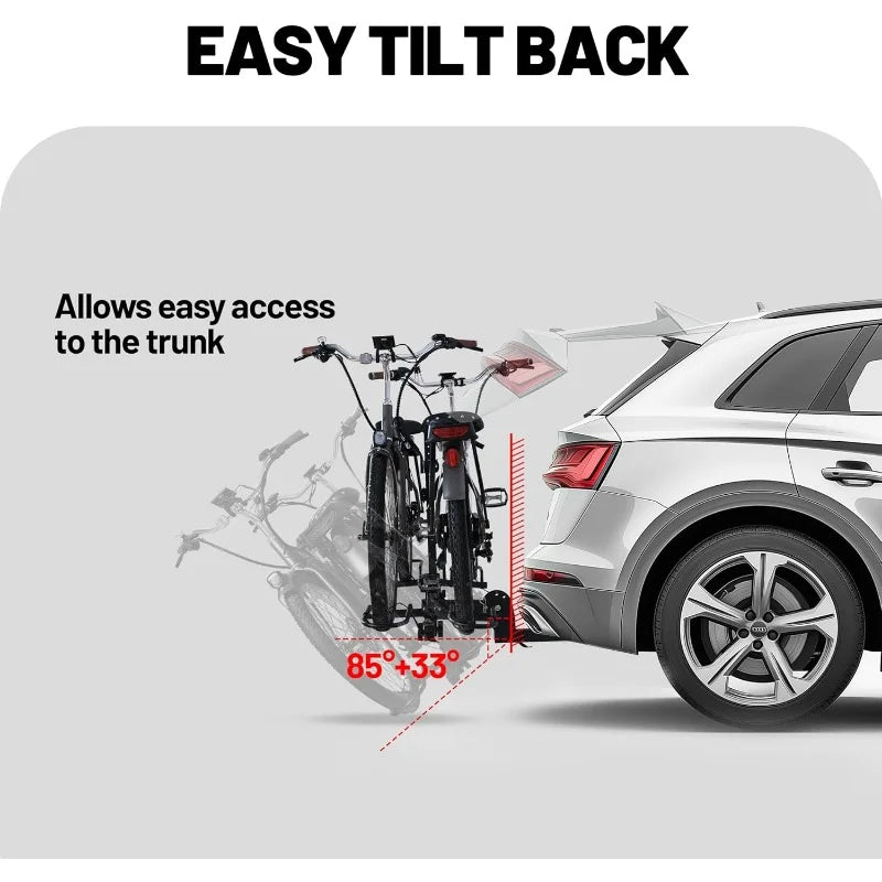YTYIN Foldable 2 Bike Hitch Rack High Capacity Carry