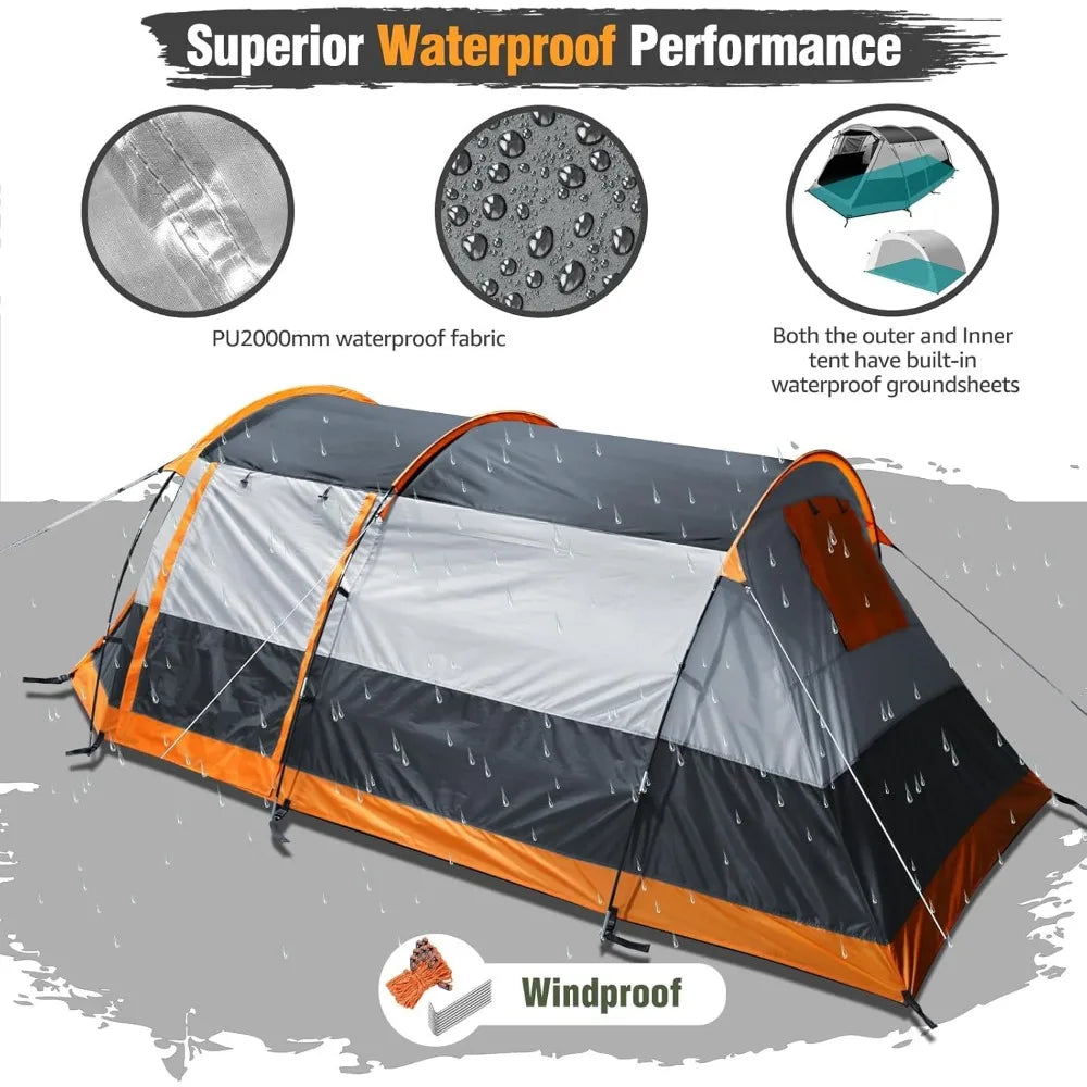 Pro Gear Sporting Goods Tunnel Tent 4 Person Family Shelter