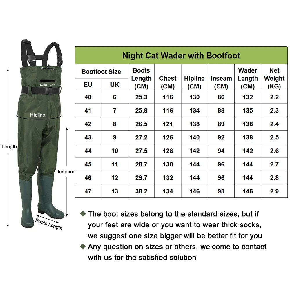 Waterproof Breathable Chest Fishing Waders With Boots