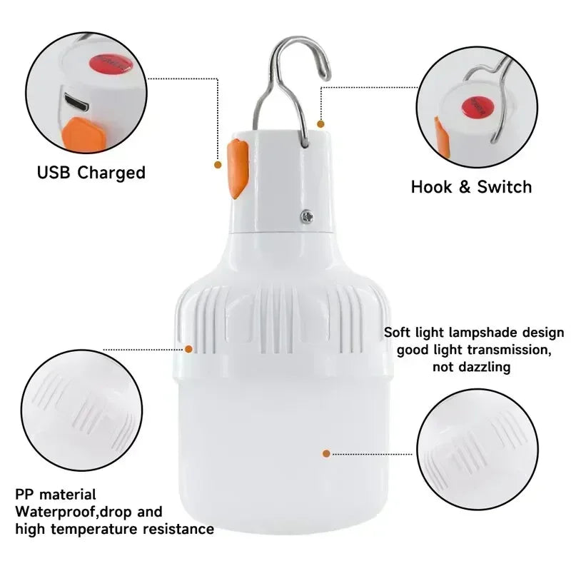 Electric 60W USB Rechargeable Waterproof Camping LED Lantern