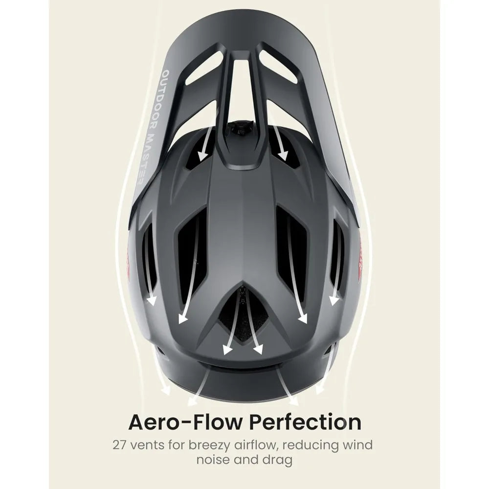 Hign Concerned Full Face Mountain Bike Helmet Ventilated