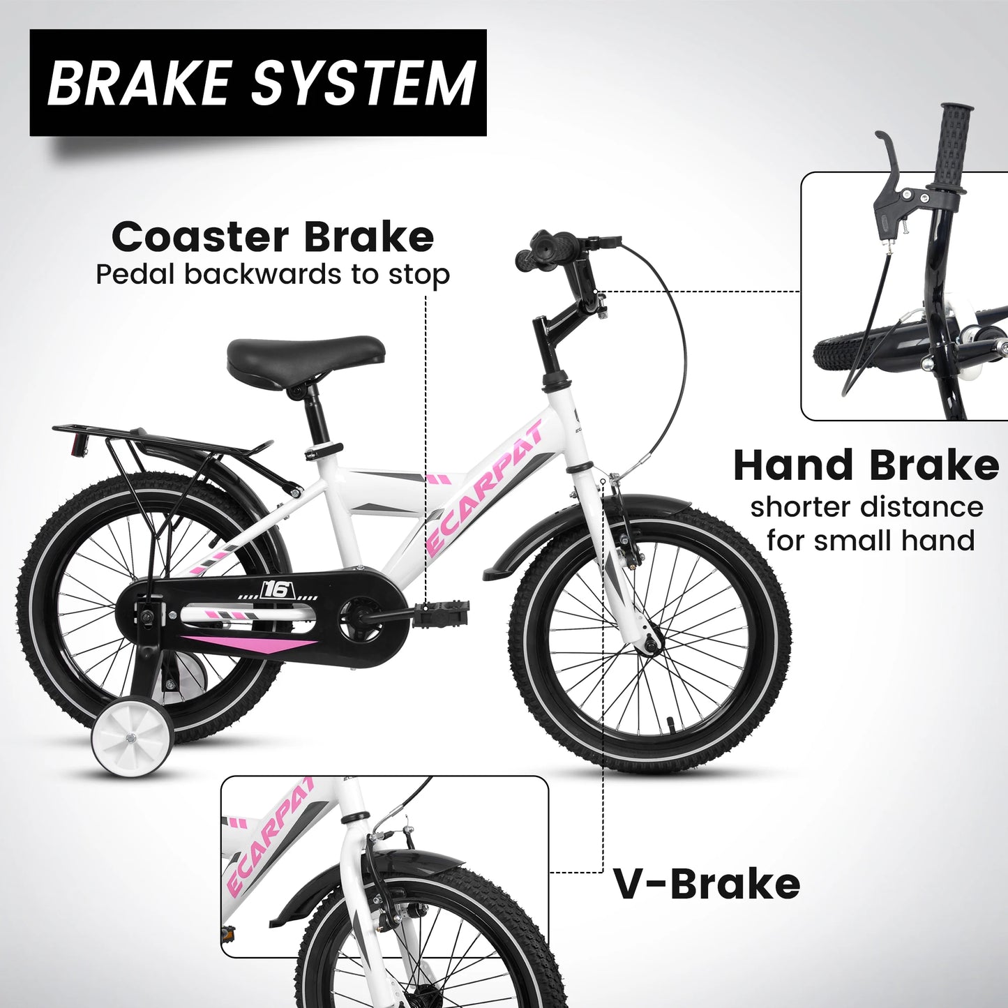 Fork A14115 Kids Bike With Training Wheels Carrier