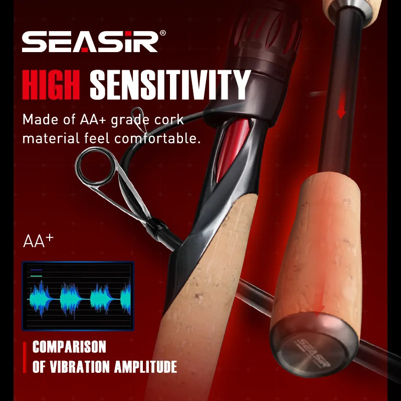 SeaSir Carbon Spinning And Casting Fishing Rod Fuji Guides