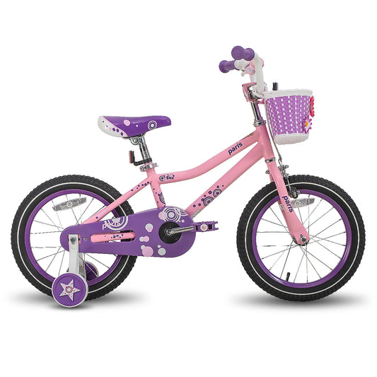 JOYSTAR Kids Bike With Training Wheels Basket Water Bottle Handbrake And Steel Frame