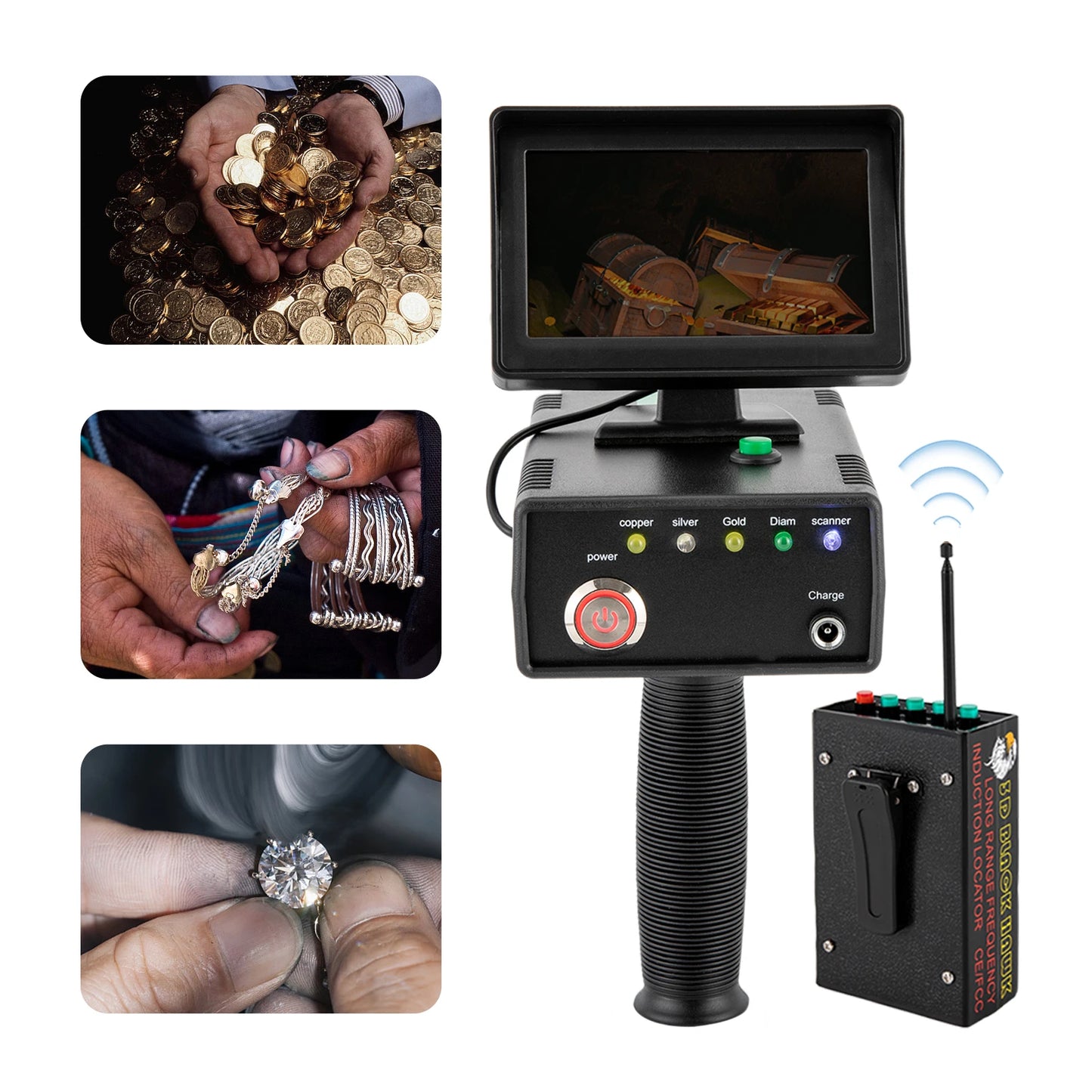 3D LED Metal Detector Remote Gold Silver Copper Finder