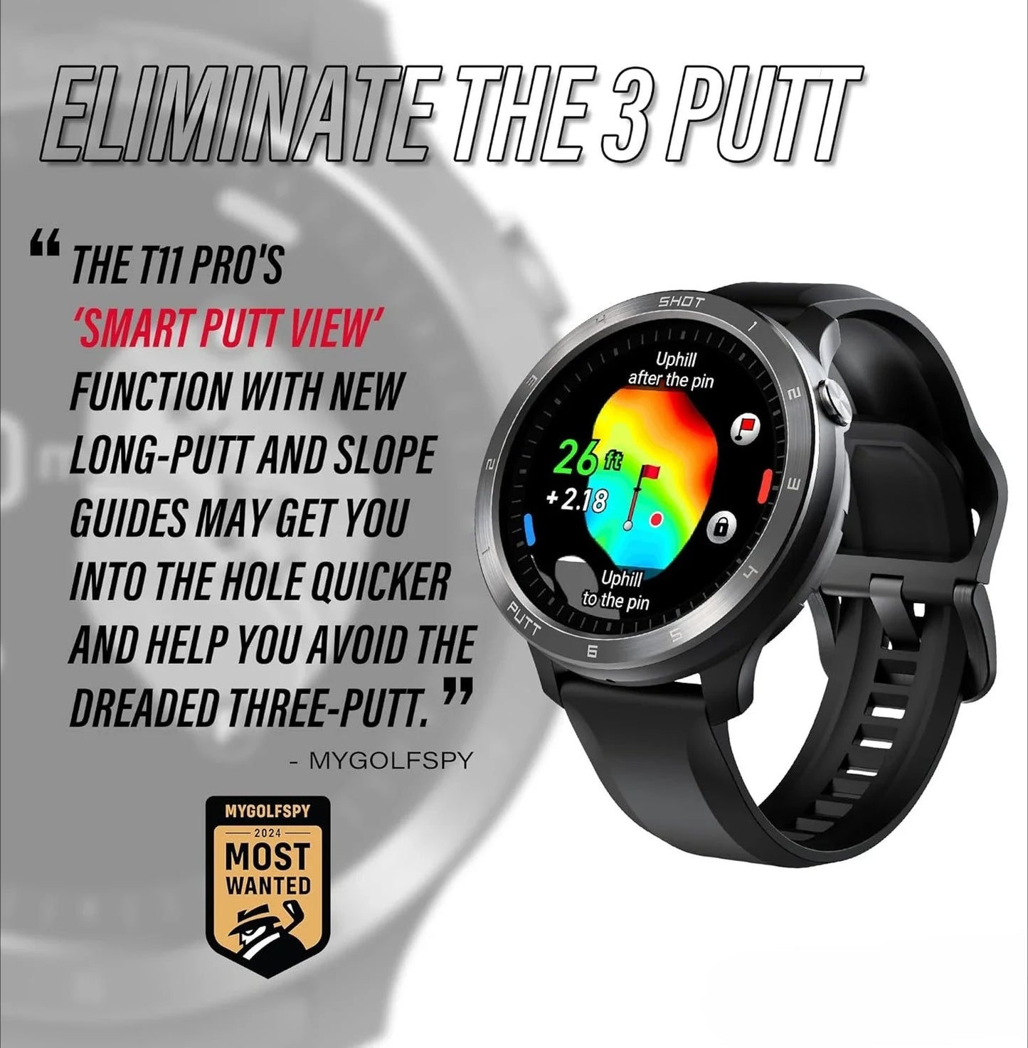 Hign Concerned T11 Pro GPS Golf Watch Swing Analyzer