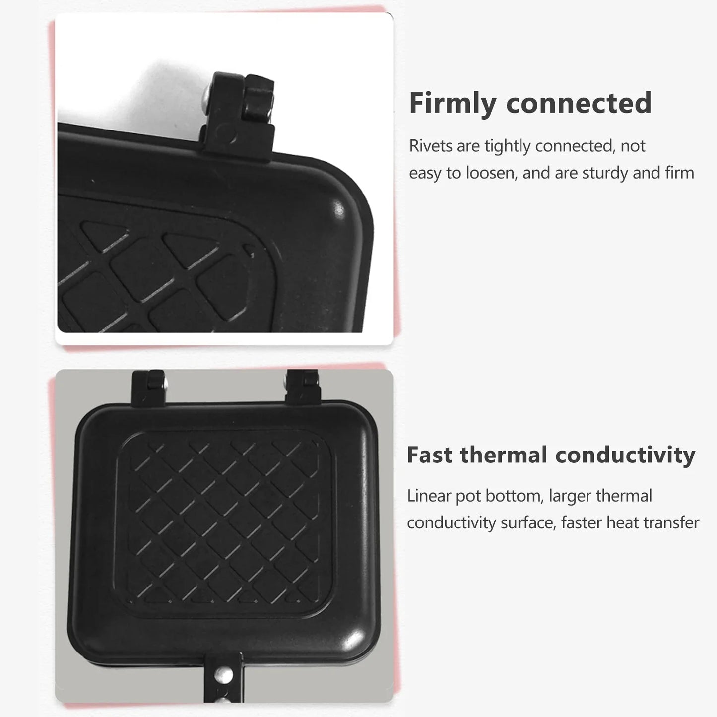 Shunmaii Double Sided Nonstick Sandwich Waffle Pan Griddle