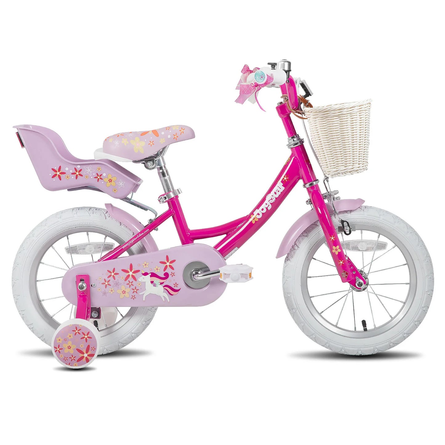 JOYSTAR Unicorn Girls Bike With Training Wheels And Basket