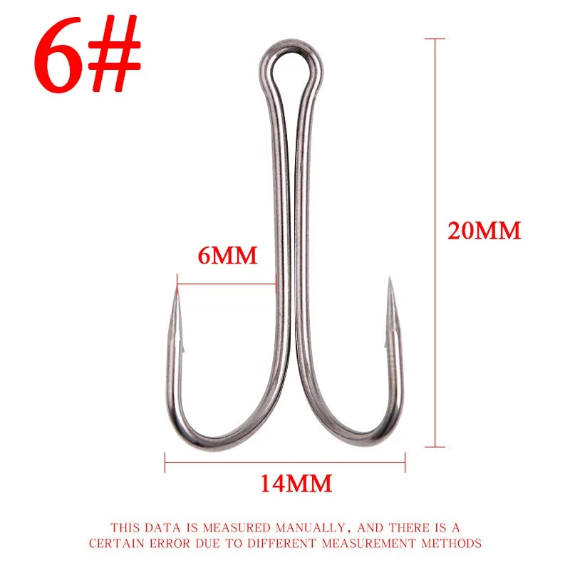 Fishing Long Shank Double Hook Barbed Weedless Jig Hooks