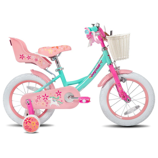 JOYSTAR Unicorn Girls Bike With Training Wheels And Basket