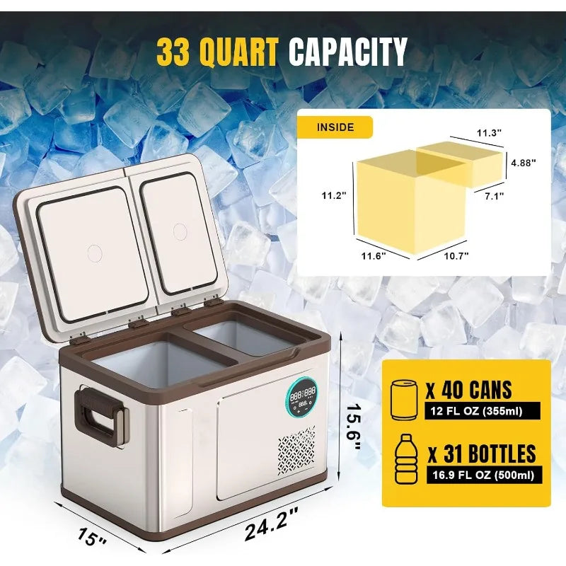 Pro Gear Yellow Jacket Portable Car Refrigerator Dual Zone