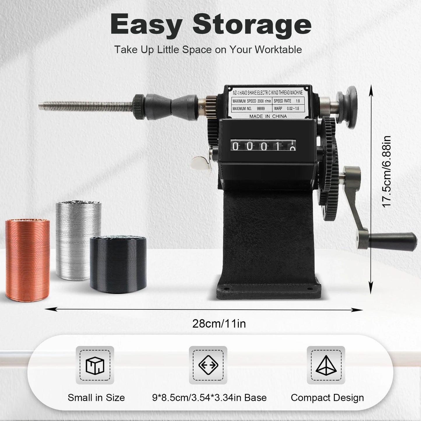Fishing Line Spooler With Counting Machine Cast Iron