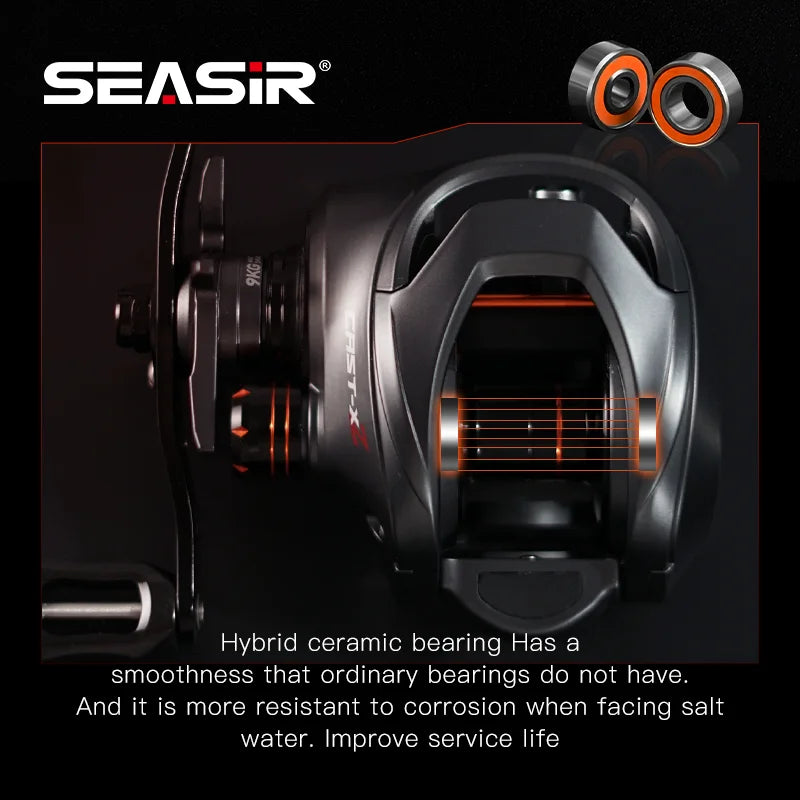 SeaSir Cast X2 Baitcasting Reel Hybrid Ceramic Bearings