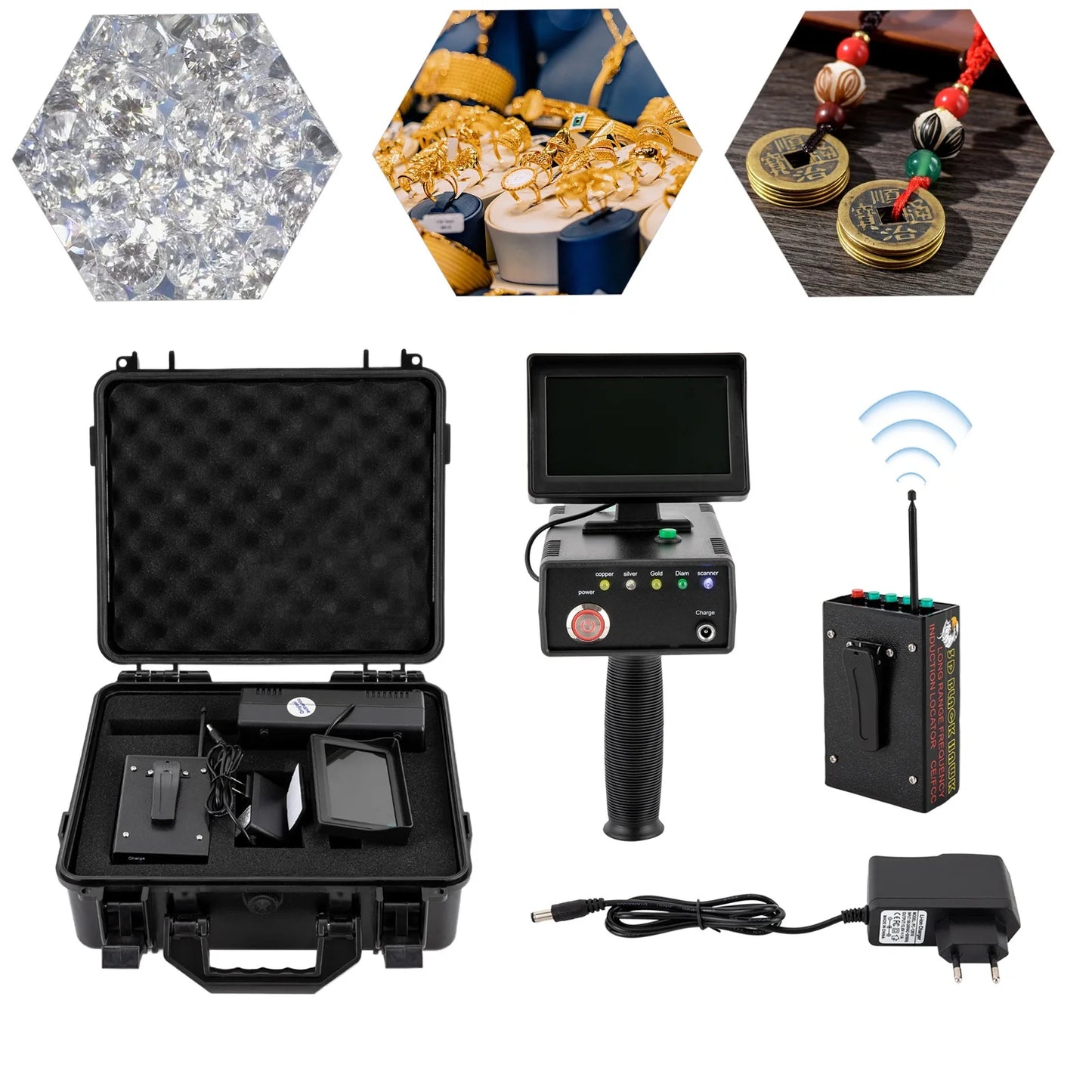 3D LED Metal Detector Remote Gold Silver Copper Finder