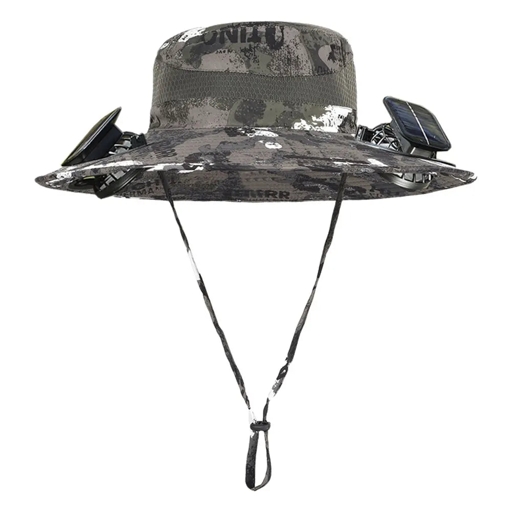 Guangdong Solar Fan Wide Brim Outdoor Fishing Sun Hat USB