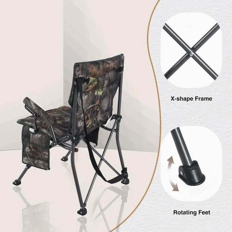 Hignconcerned 360 Degree Swivel Hunting Chair with Armrest