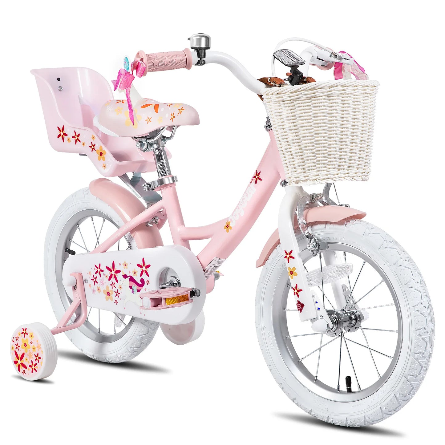 JOYSTAR Unicorn Girls Bike With Training Wheels And Basket