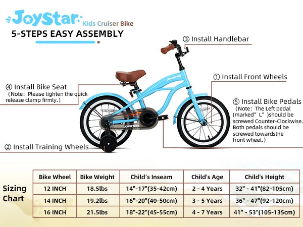 JOYSTAR Girls Bike With Training Wheel Princess Theme