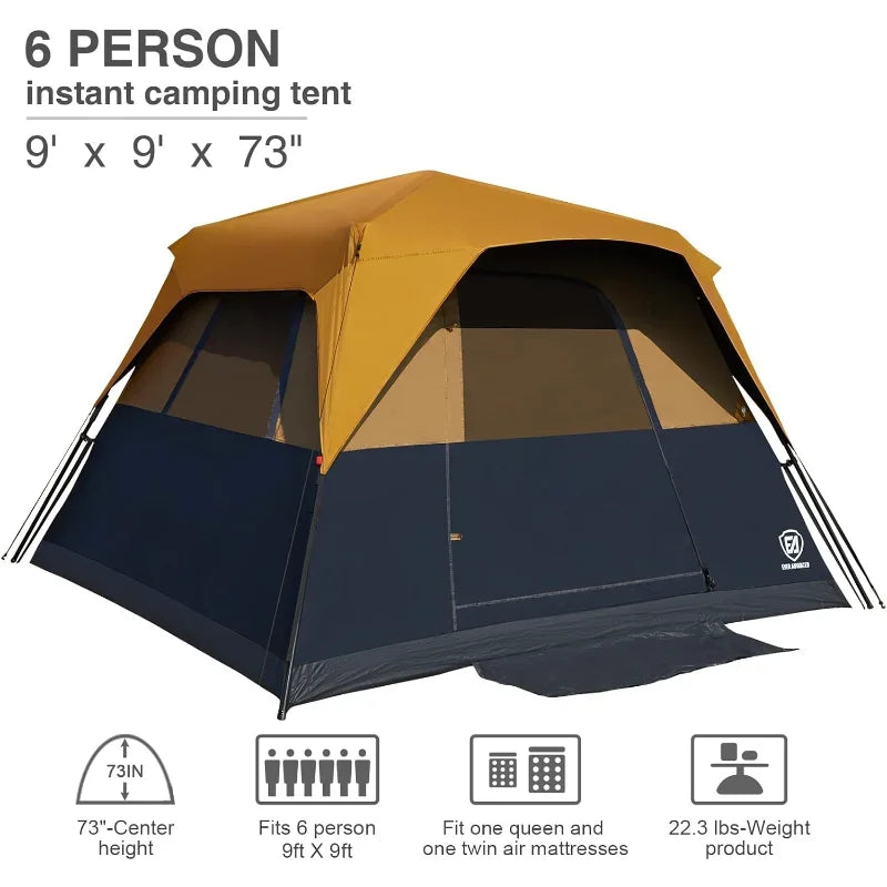 YTYIN Family Cabin Tent With Rainfly Quick Setup 60s