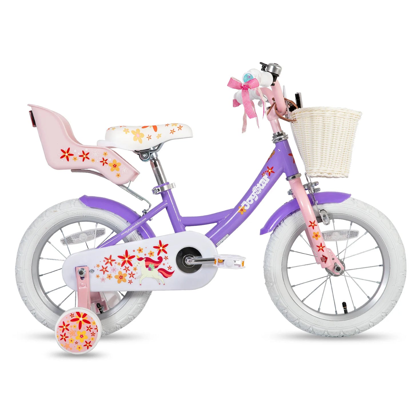 JOYSTAR Unicorn Girls Bike With Training Wheels And Basket